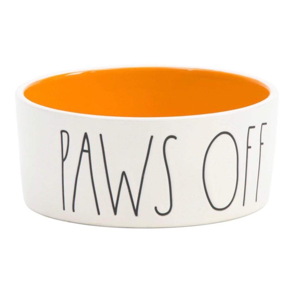 Rae Dunn Pet Food Bowl Dish “Paws Off”